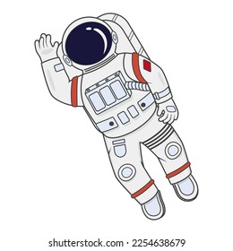 Material de ilustración vectorial del astronauta de dibujos animados