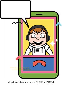 Cartoon Astronaut Video Calling on Mobile