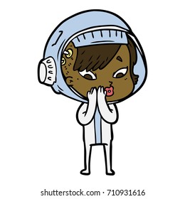 cartoon astronaut woman