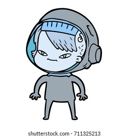 cartoon astronaut woman
