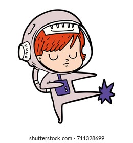 cartoon astronaut woman
