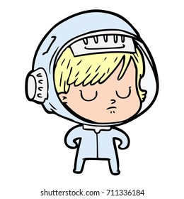 cartoon astronaut woman