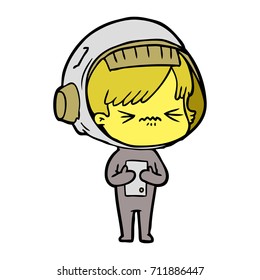 cartoon astronaut woman