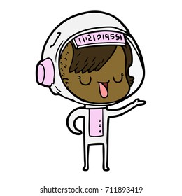 cartoon astronaut woman
