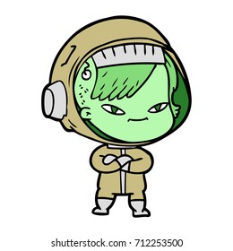 astronauta mulher de desenho animado
