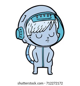 cartoon astronaut woman