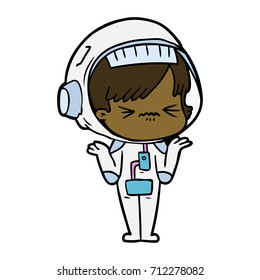 cartoon astronaut woman