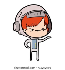 cartoon astronaut woman