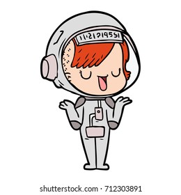 cartoon astronaut woman