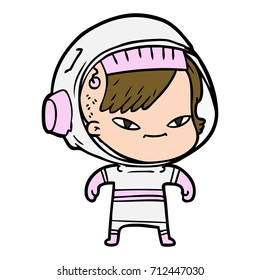 cartoon astronaut woman