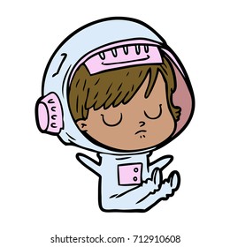 cartoon astronaut woman