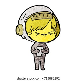 cartoon astronaut woman
