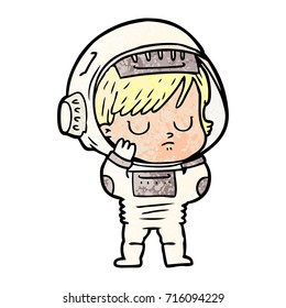cartoon astronaut woman