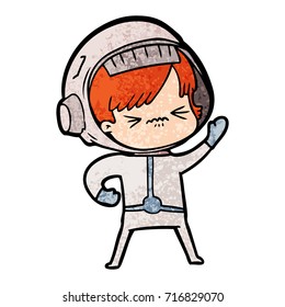 cartoon astronaut woman