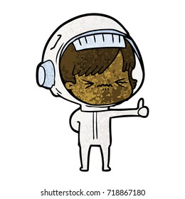 cartoon astronaut woman
