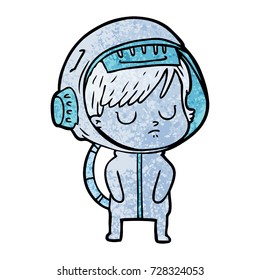 cartoon astronaut woman