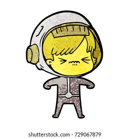 cartoon astronaut woman