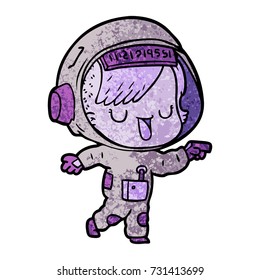 cartoon astronaut woman