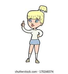 cartoon attractive girl with idea