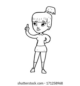 cartoon attractive girl with idea