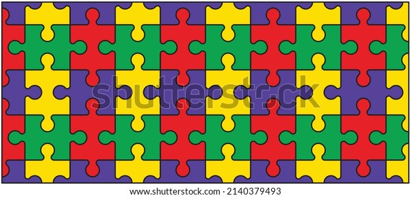 Cartoon autism ribbon. Vector world awareness\
day. Jigsaw line pattern. puzzle pieces icon or pictogram. Autism\
spectrum disorder (ASD) is a neurological and developmental\
disorder with social\
skills.