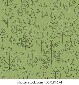 cartoon autumn leaves pattern vector design