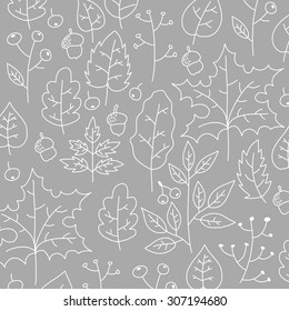 cartoon autumn leaves pattern vector design
