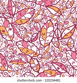 Cartoon Autumn Leaves Seamless Pattern background