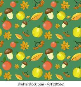 Cartoon autumn seamless pattern