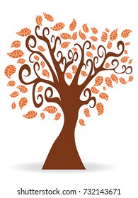 cartoon autumn tree