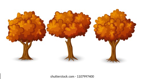 Cartoon autumn trees