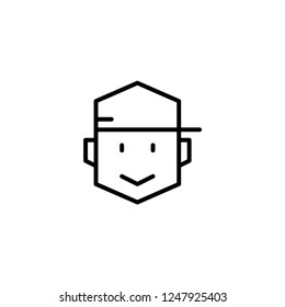 Cartoon avata icon. Man face sign