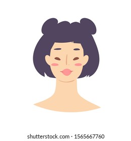 Cartoon avatar of cute funny young stylish woman with different ethnicity, nationality, hairstyles and accessories. Illustration of portrait of smiling hipster girl. Set of modern female emoticons 