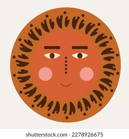 Cartoon Avatar, süßer Vektorgrafik. Hübscher Charakter, abstraktes abstraktes Gesicht mit Flecken. Emoji-Aufkleber, süßes Symbol, bunte Form. Einzeln auf Weiß
