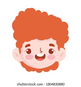 cartoon avatar face boy smiling expression isolated icon vector illustration