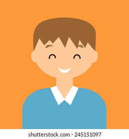 Cartoon avatar,  flat design icon
