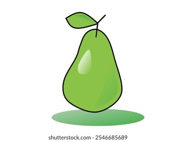 Cartoon avocado or alpukat fruit vector illustration, alligator pear or butter pear flat icon design template elements