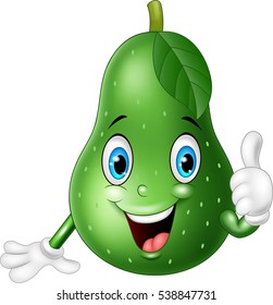 Cartoon avocado giving thumbs up
