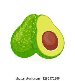 Cartoon avocado icon set. Premium quality. 