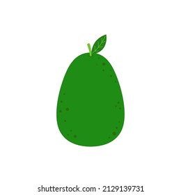 aguacate de caricatura aislado sobre fondo blanco, ilustración vectorial, alimento para una dieta sana, fruta entera verde o vegetal