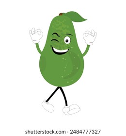 Cartoon avocados mascot characters, hand drawn doodle style cartoon character illustration icon design avocado cartoon