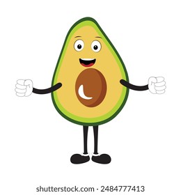 Cartoon avocados mascot characters, hand drawn doodle style cartoon character illustration icon design avocado cartoon