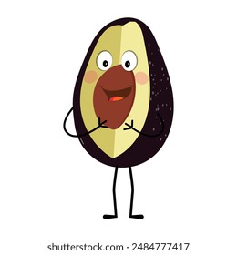 Cartoon avocados mascot characters, hand drawn doodle style cartoon character illustration icon design avocado cartoon