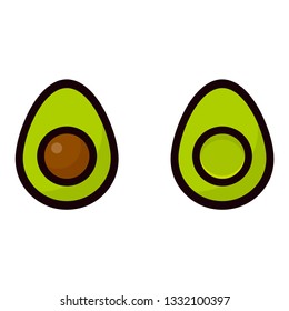 cartoon avocados set vector