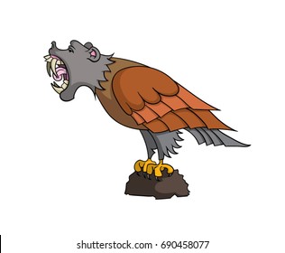 Cartoon baboon and eagle hybrid
