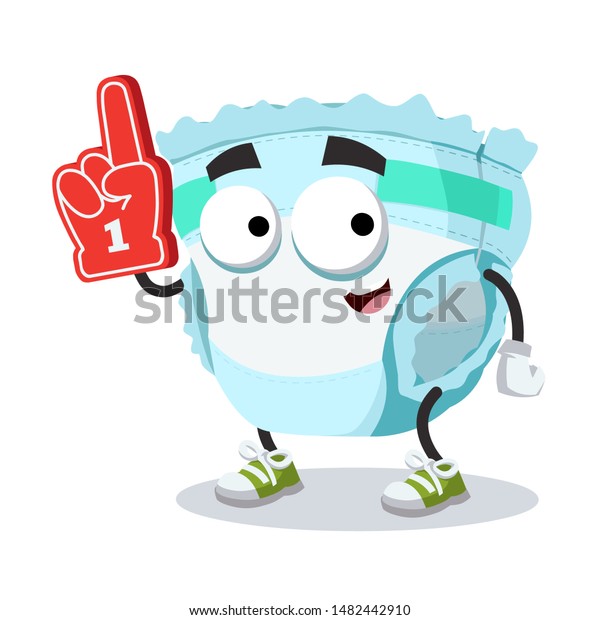 Cartoon Baby Absorbent Diaper Nappy Character Stock Vector (Royalty ...