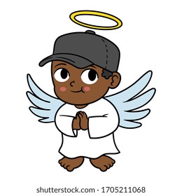 Cartoon Baby Angel Wearing a Hat