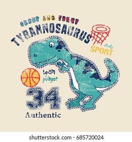 cartoon baby animal tyrannosaurus illustration.