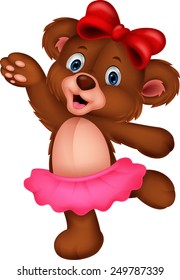 Cartoon baby bear dancing