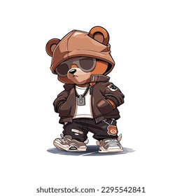 A cartoon baby bear takes the spotlight rocking an outfit